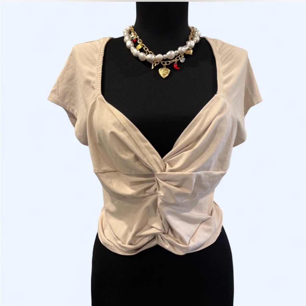Elegant Beige Women's Top